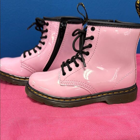 Dr. Martens Glossy Pink Ankle Boots - Picture 4 of 8